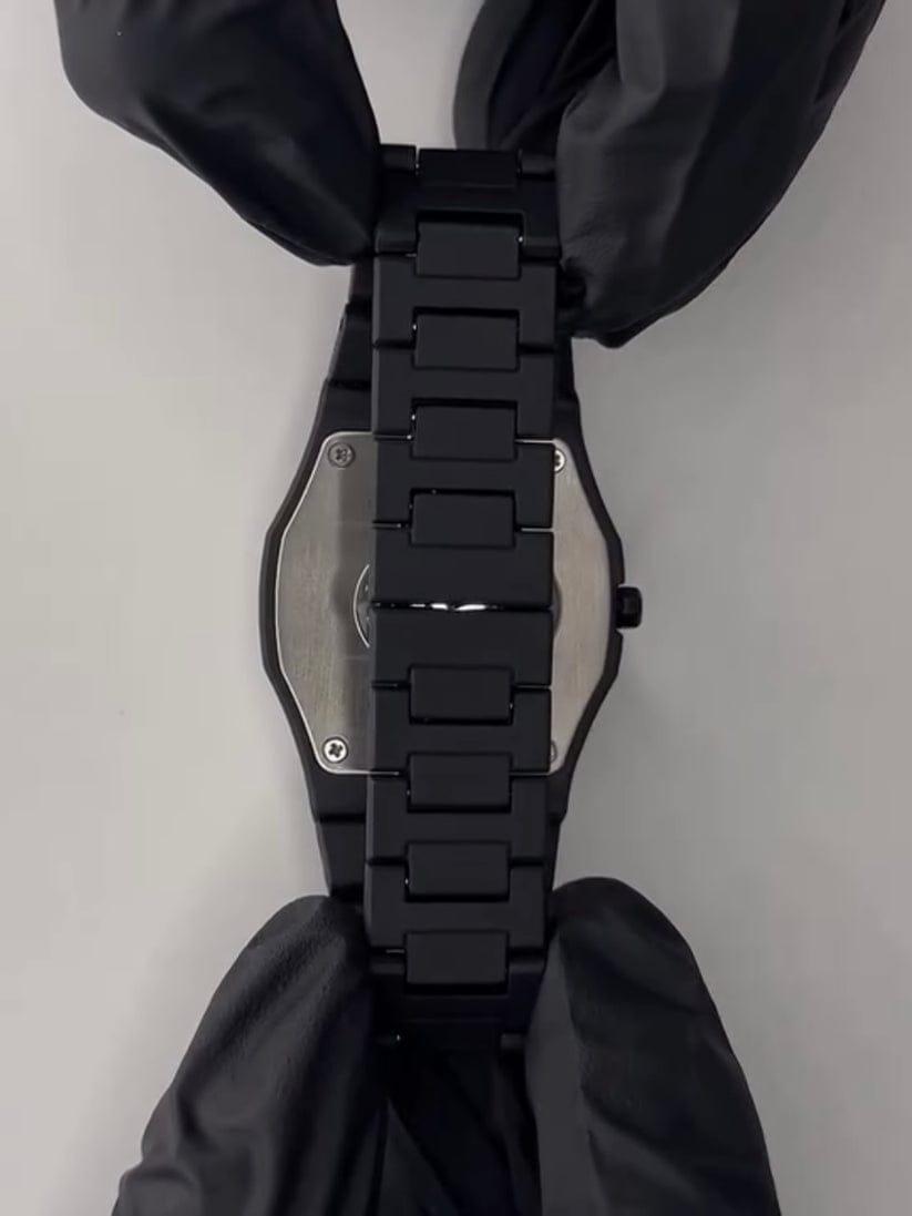 Matte Black Arabic Dial Watch - Luxury Minimalist Men's Timepiece